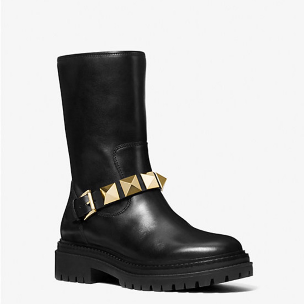 Michael Kors LAYTON
STUDDED LEATHER BOOT
BLACK SIZE 7